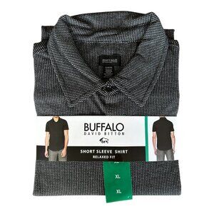 Buffalo David Bitton Men's short Sleeve Shirt Relaxed Fit Black size XL